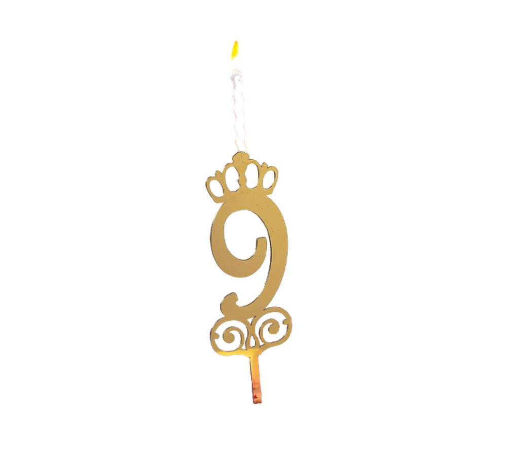 Топпер-свеча "9" золото