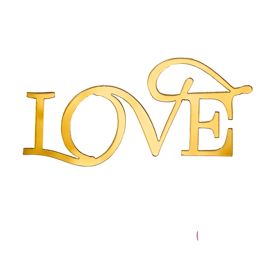Топпер без шпажки "LOVE" №2, 7*3 см, золото