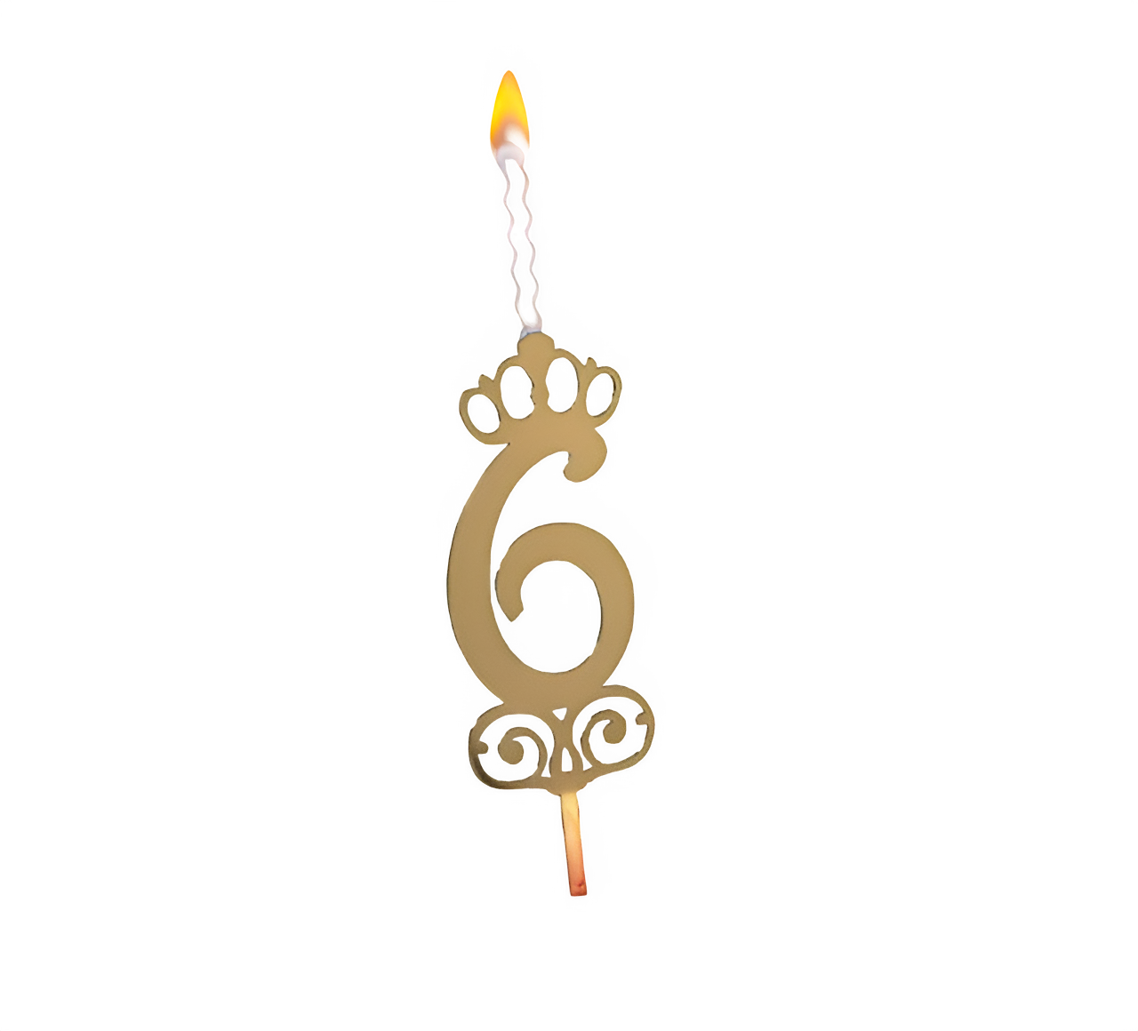 Топпер-свеча "6" золото