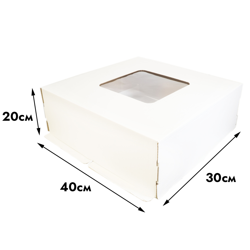 Коробка Арт с окном белая 30*40*20 см