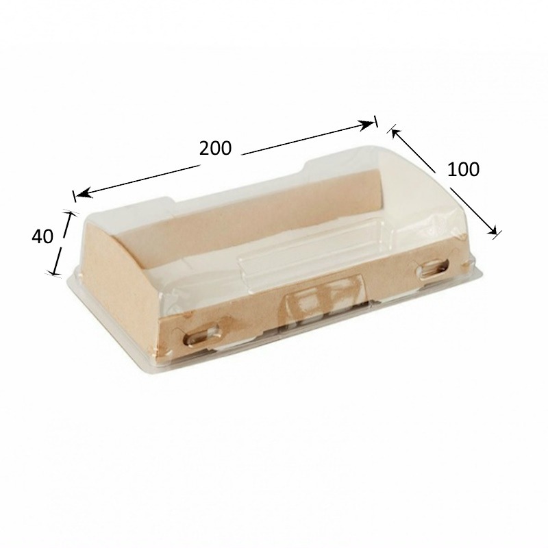 Коробка с прозрачным куполом Eco Opbox 600 крафт 20*10*4 см