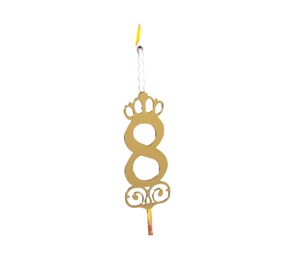 Топпер-свеча "8" золото