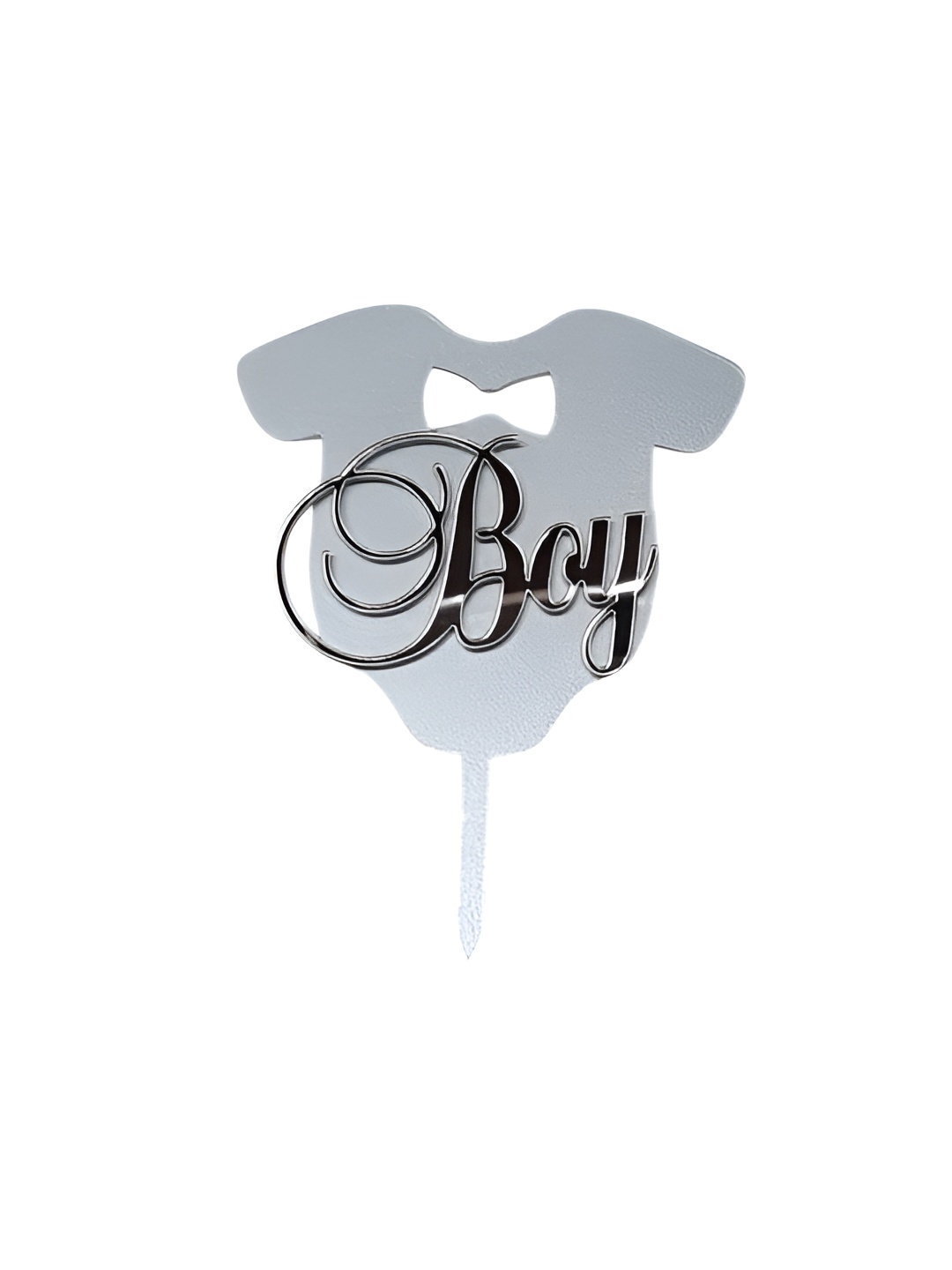 Топпер зеркал. "Boy"  голубой с серебряными буквами