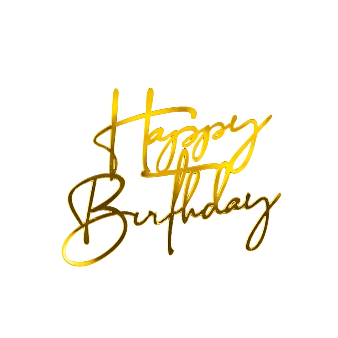 Топпер без шпажки "Happy Birthday 12", золотой, 10*8 см