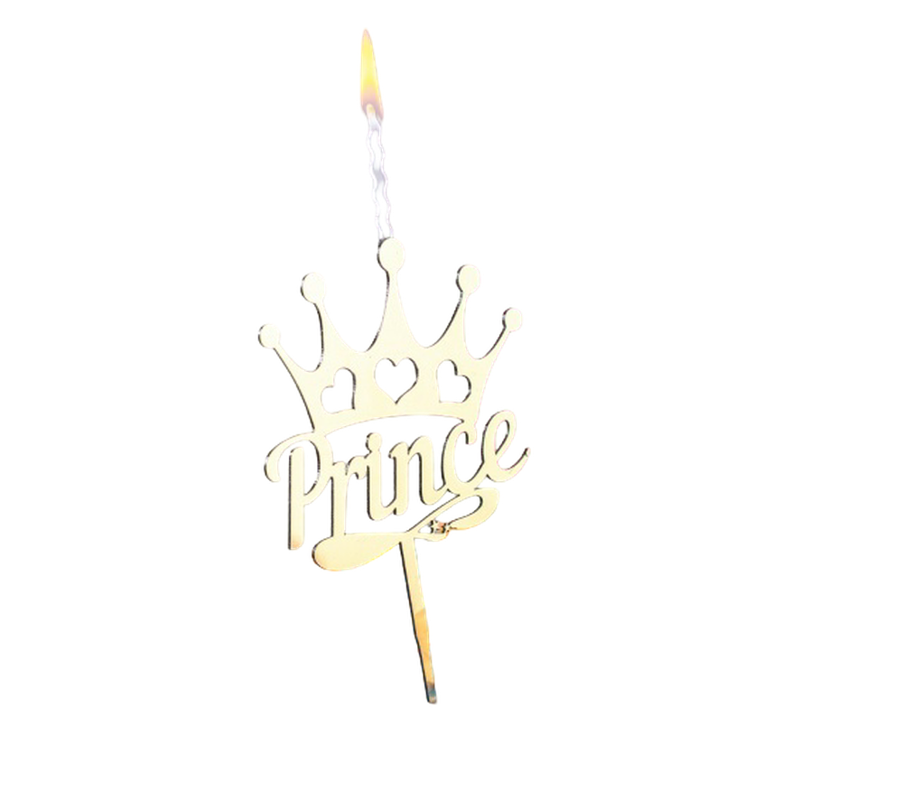 Топпер-свеча "Prince" золото