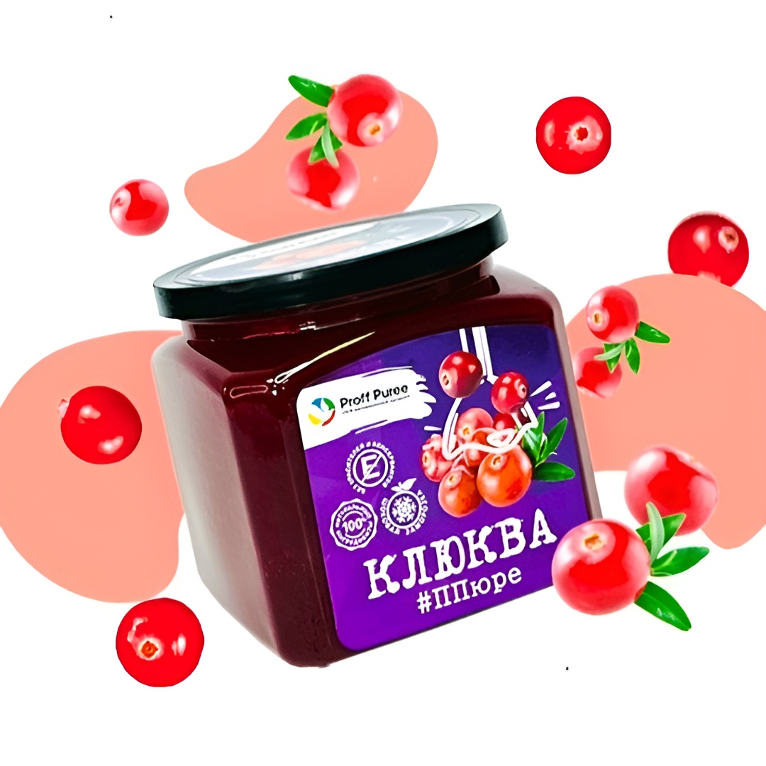 Пюре клюквы замороженное Proff Puree 0,5 кг