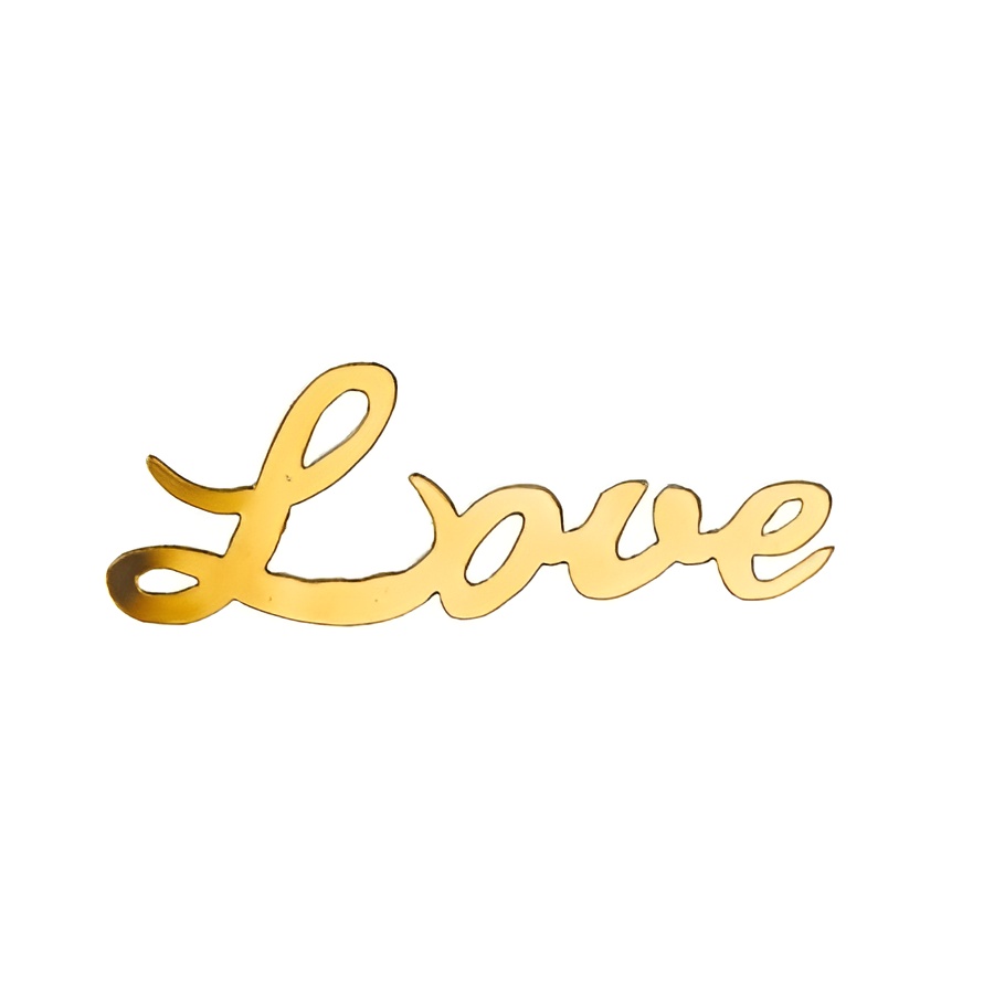 Топпер без шпажки "LOVE" №3, 5*2 см, золото