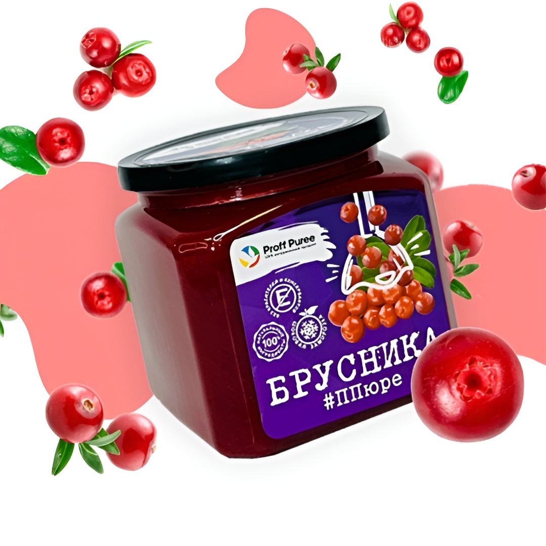 Пюре брусники замороженное Proff Puree 0,5 кг