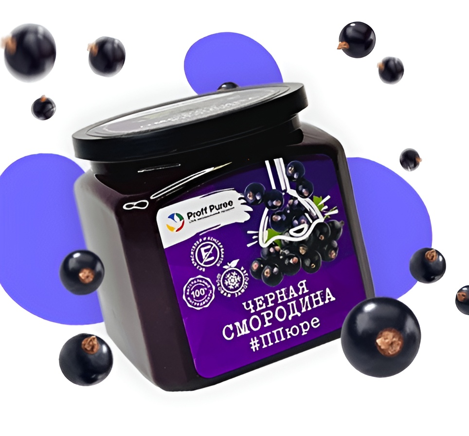 Пюре черной смородины замороженное Proff Puree 0,5 кг