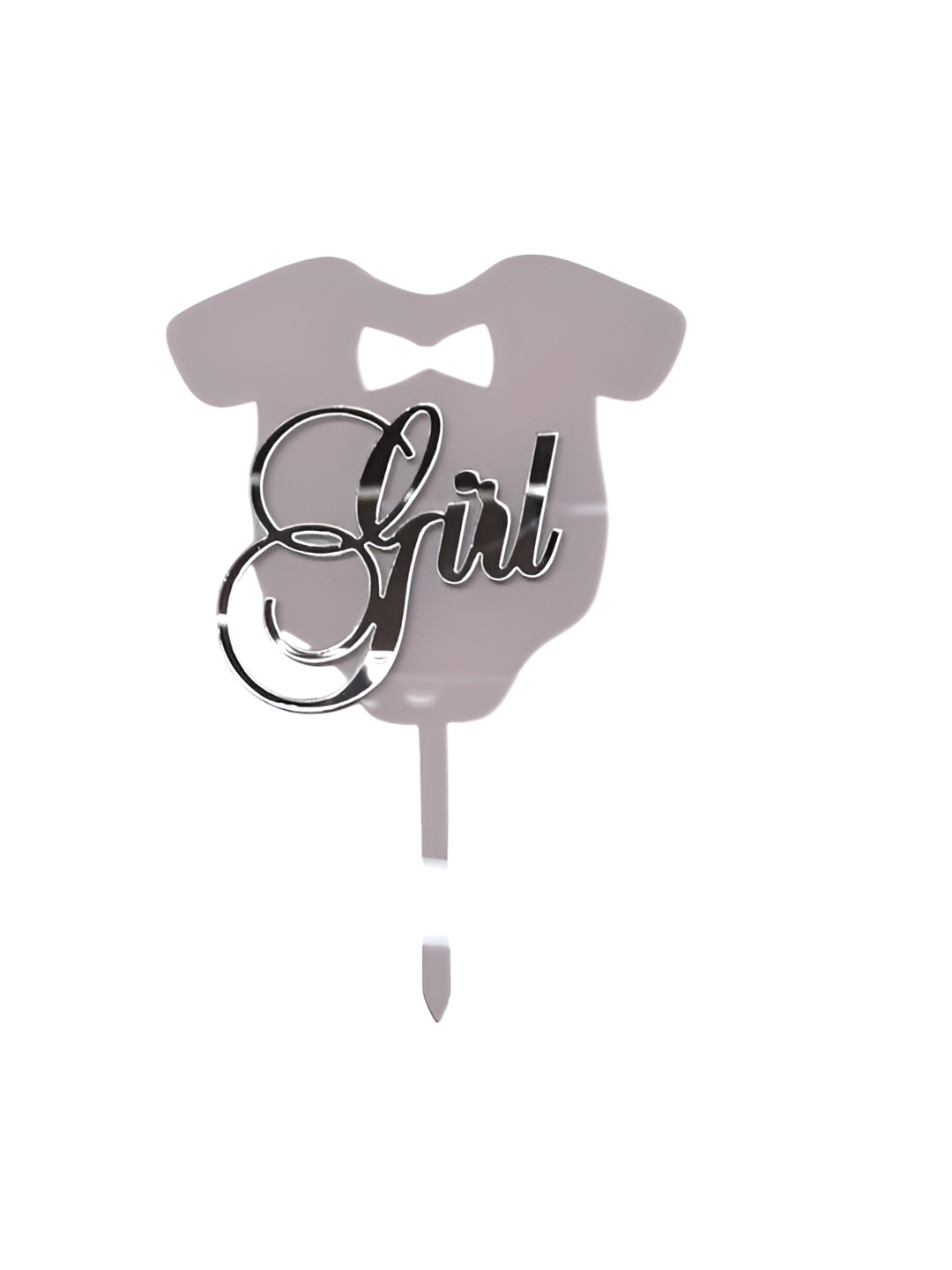 Топпер зеркал. "Girl" розовый с серебряными буквами
