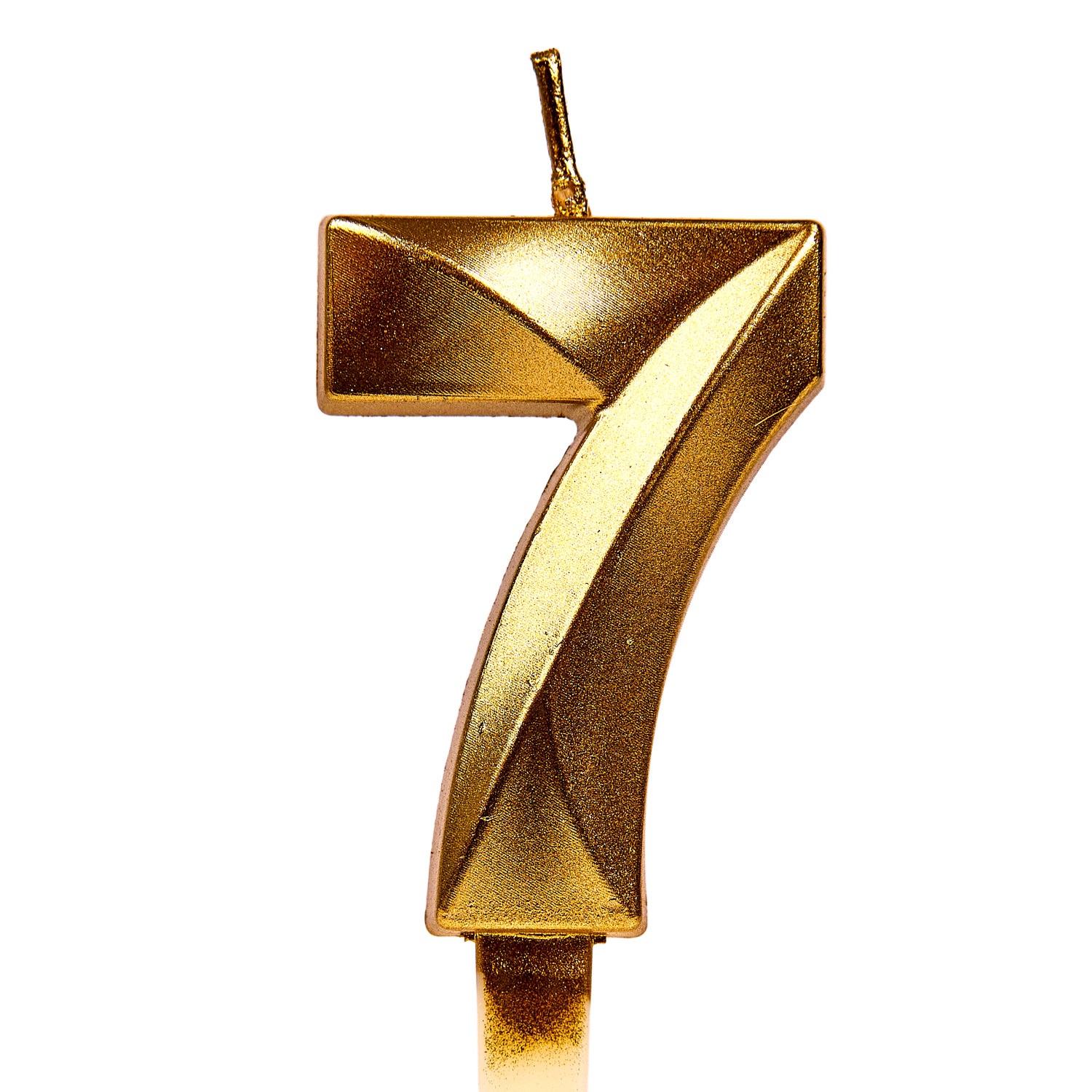 Свеча для торта, цифра "7", золото, 5 см