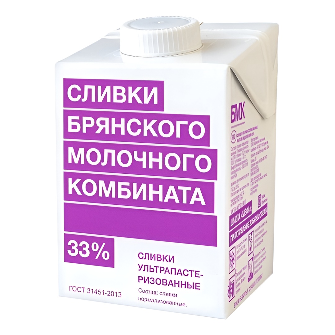 Сливки 33% БМК, 0,5 л