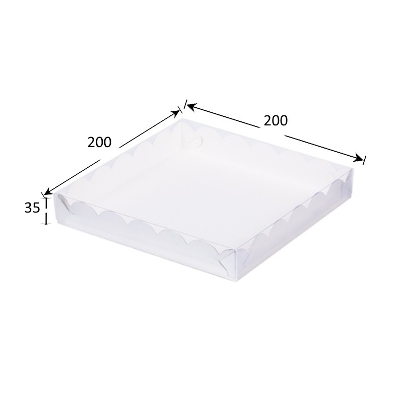 Коробка для печенья и пряников серебро 20*20*3,5 см