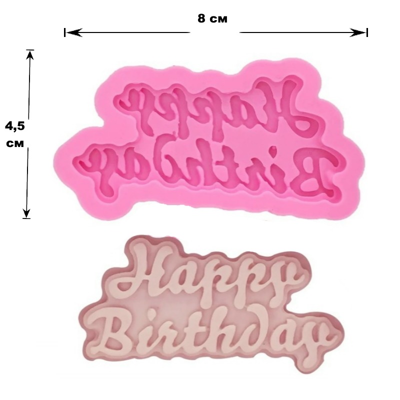 Молд "Happy Birthday" 8*4,5*1 см