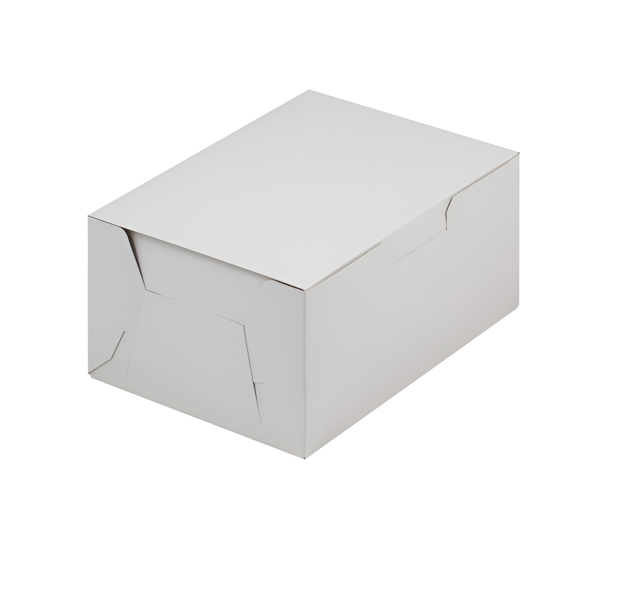 Коробка для пирожных белая  без окна хром-эрзац 15*11*7,5 см