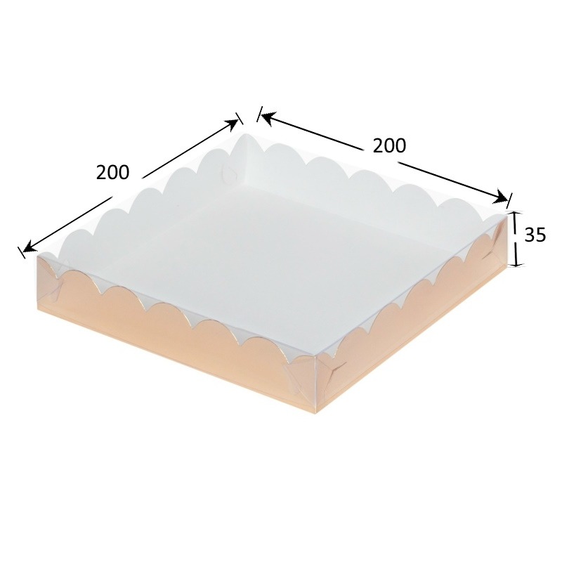 Коробка для печенья и пряников золото 20*20*3,5 см