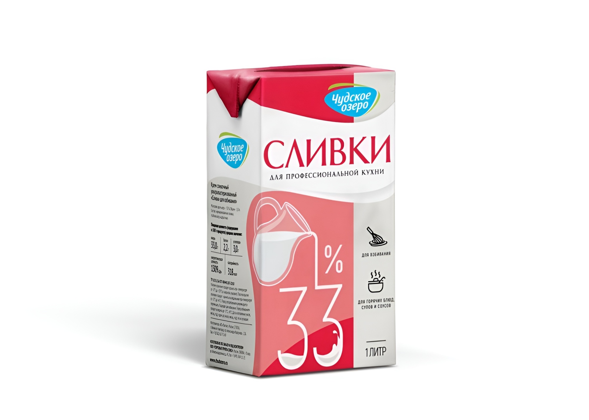 Сливки 33% Чудское озеро, 1 л