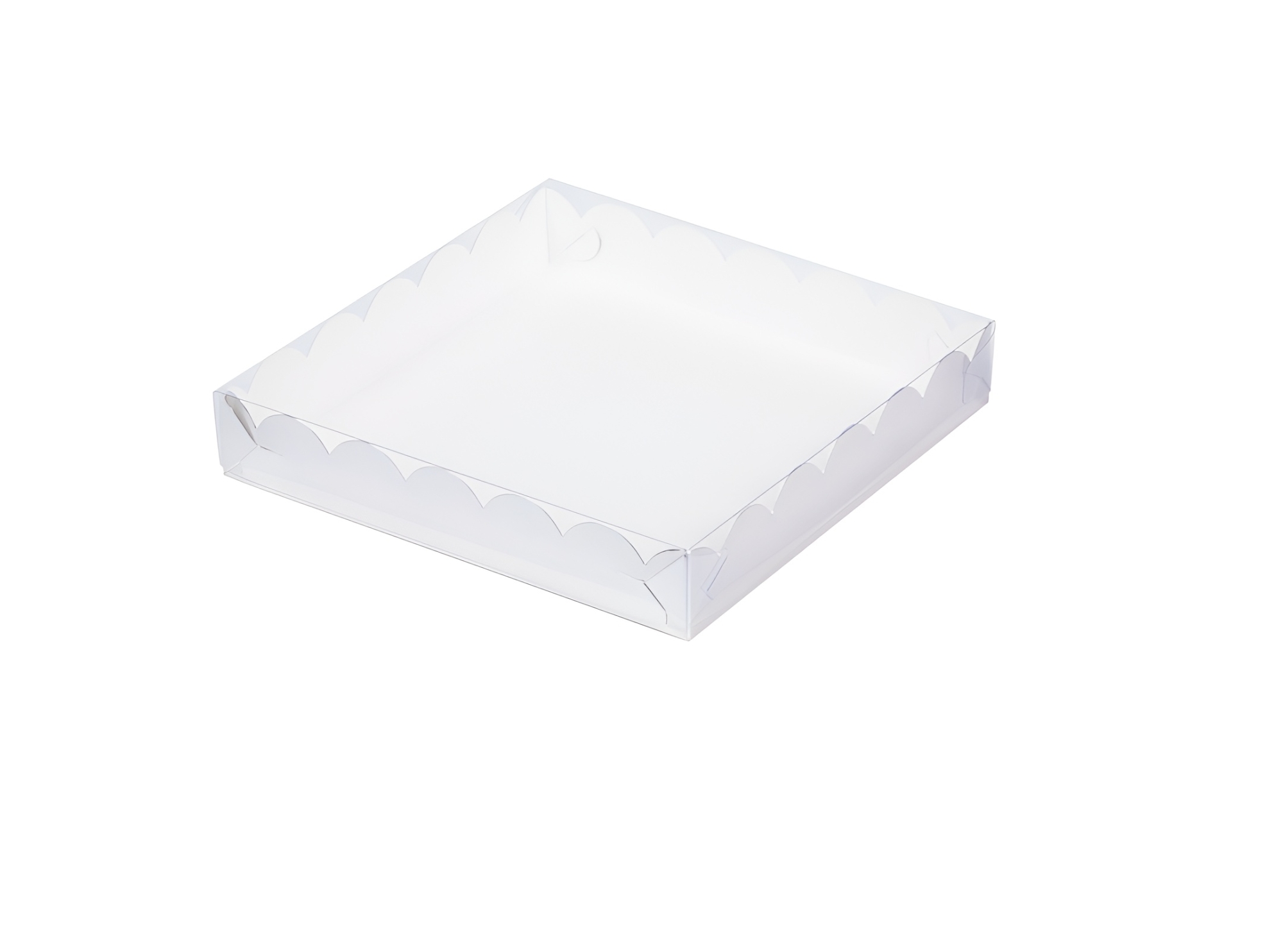 Коробка для печенья и пряников белая 20*20*3,5 см